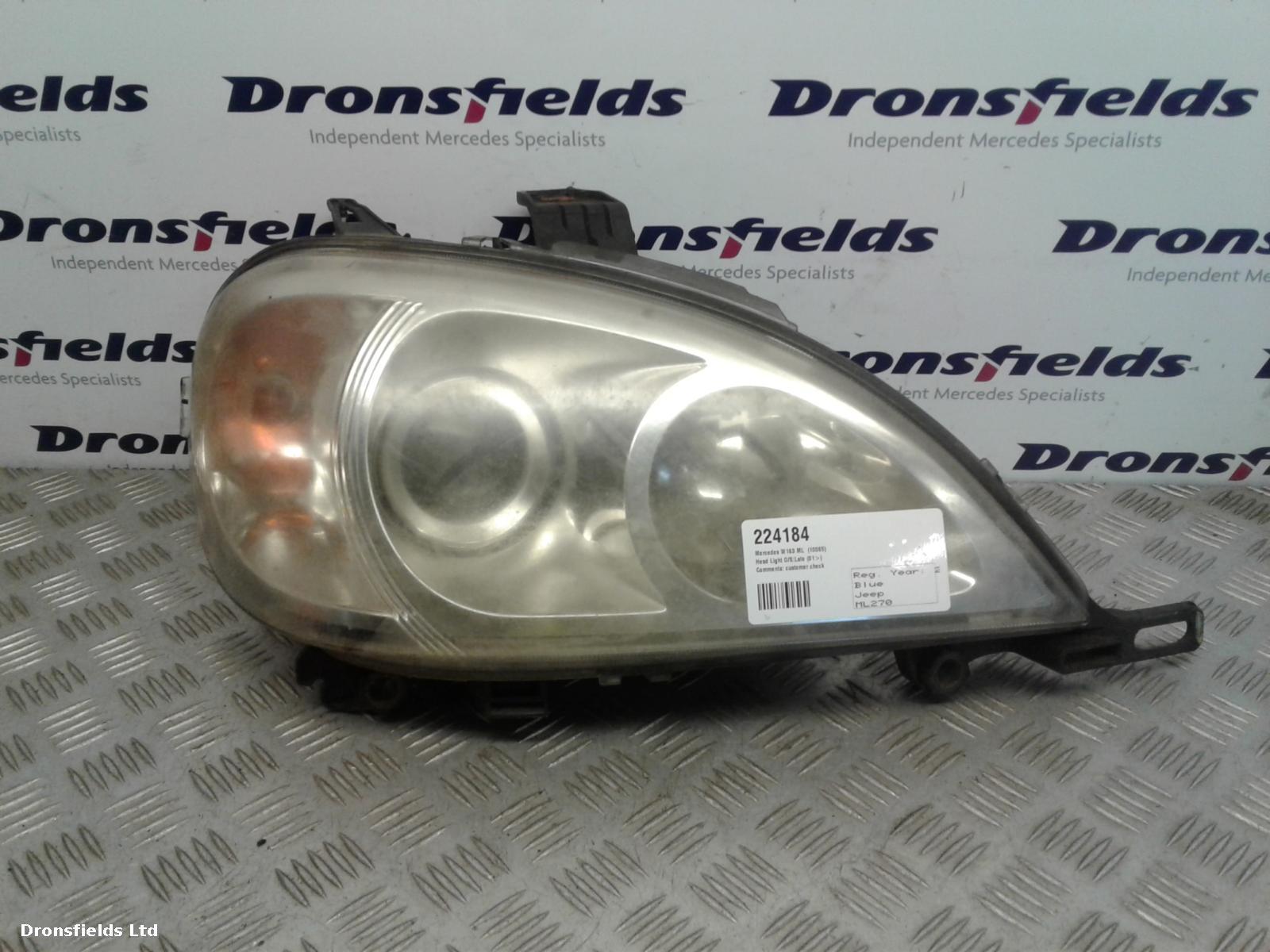 View Auto part R Headlamp Mercedes M Class 2002