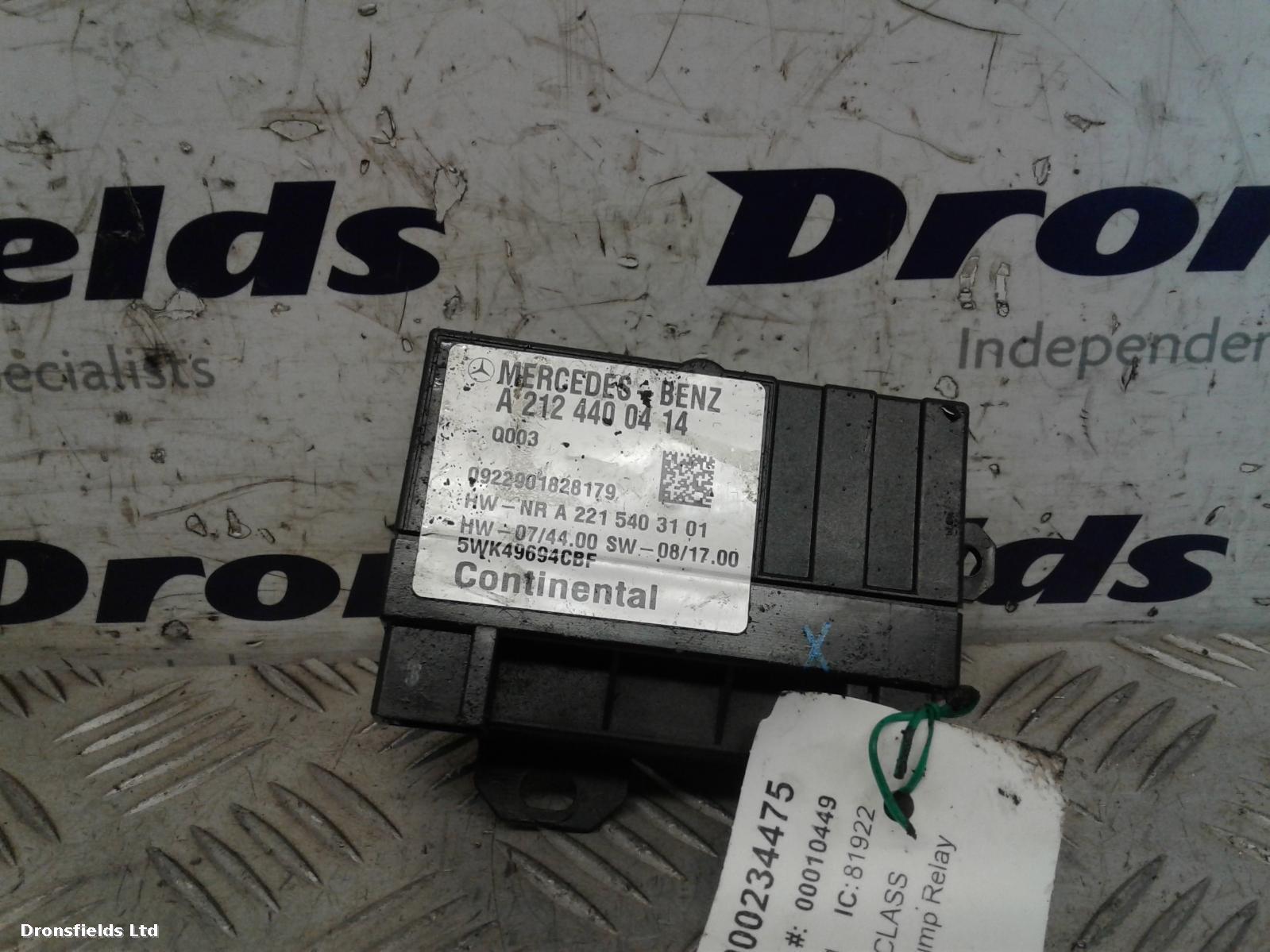 View Auto part Fuel Pump Relay Mercedes E Class 2011