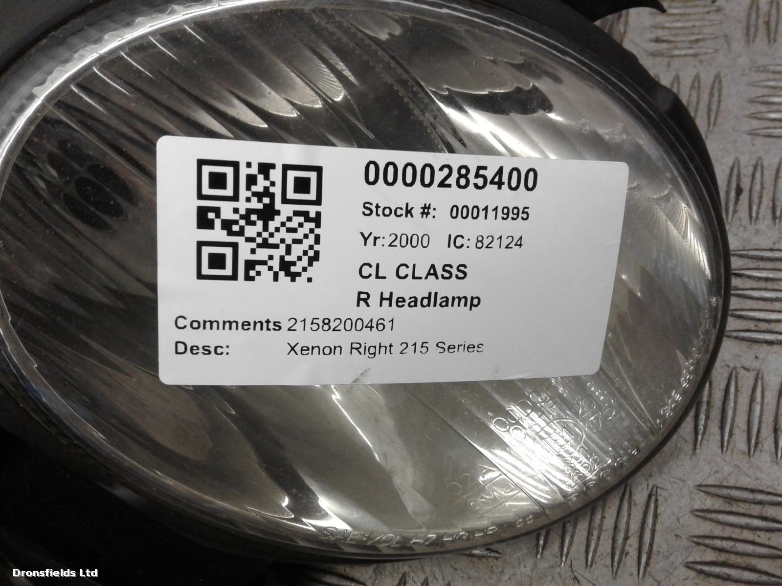 View Auto part R Headlamp Mercedes Cl Class 2000