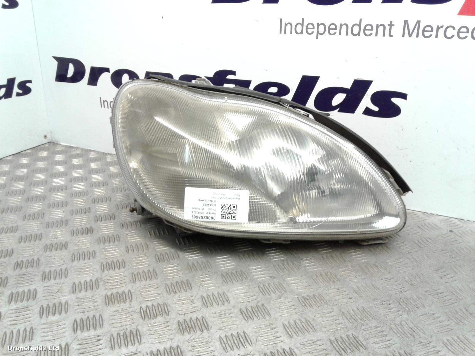View Auto part R Headlamp Mercedes S Class 2001