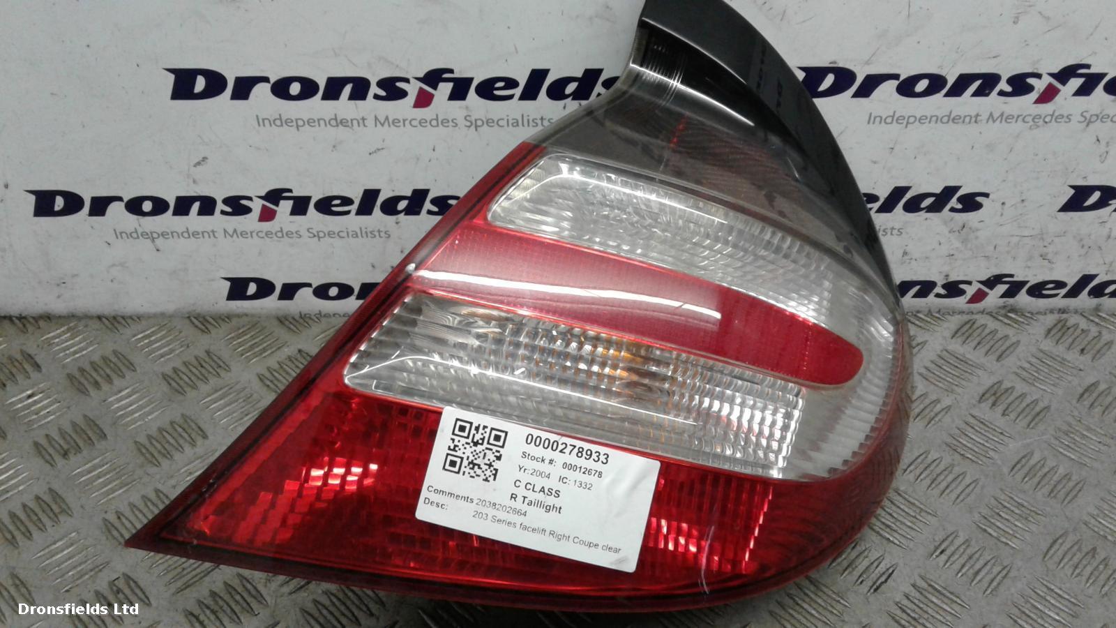 View Auto part R Taillight Mercedes C Class 2004