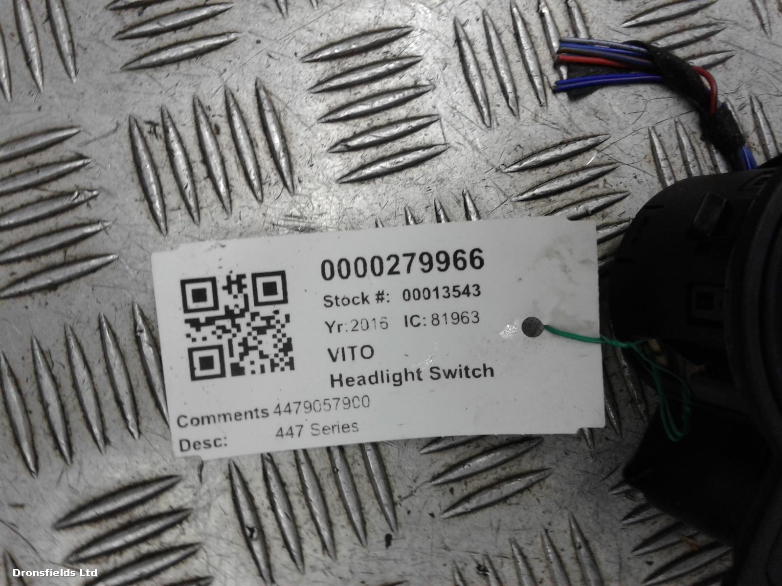 View Auto part Headlight Switch Mercedes Vito 2016