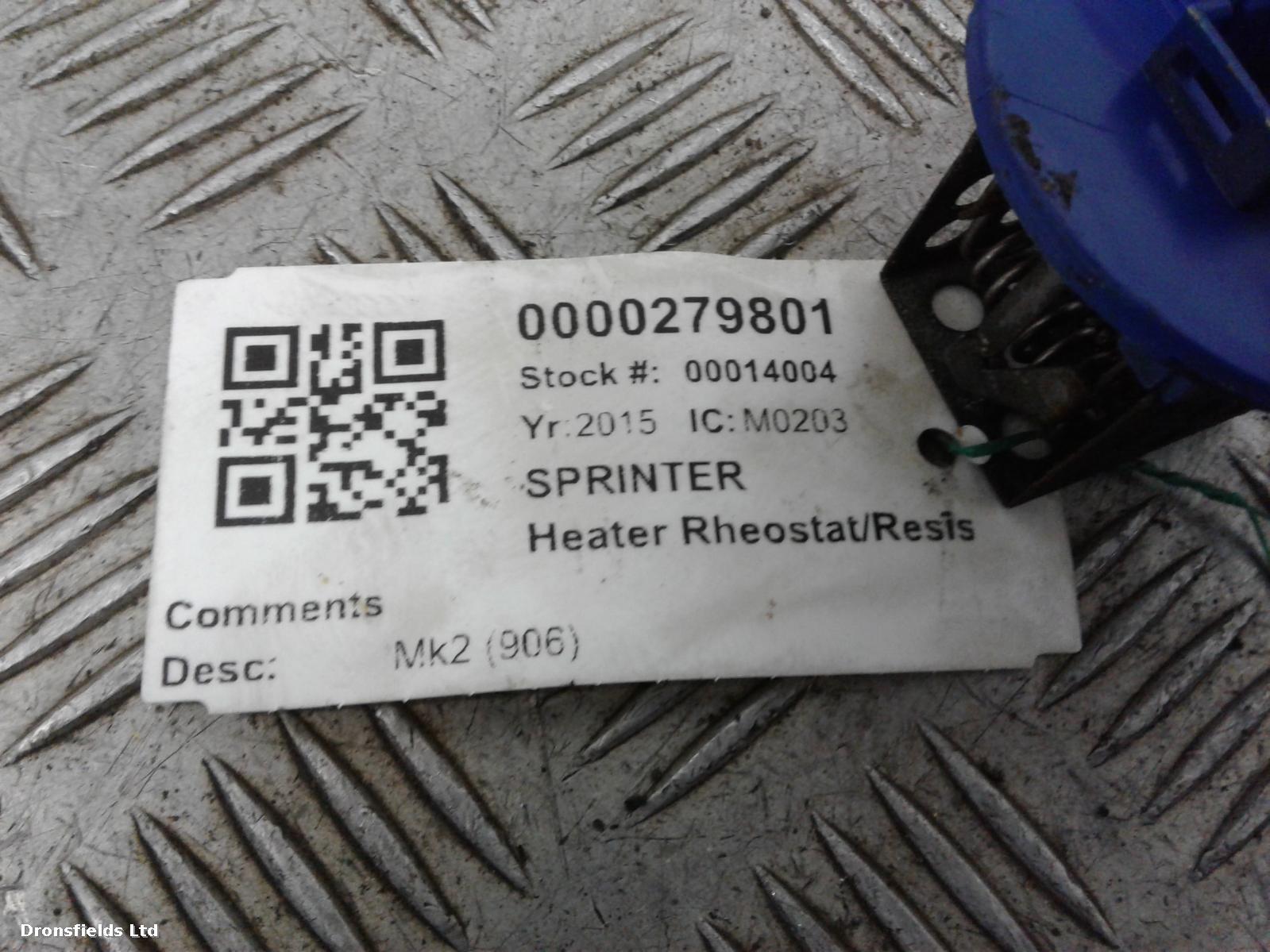 View Auto part Heater Rheostat Mercedes Sprinter 2015