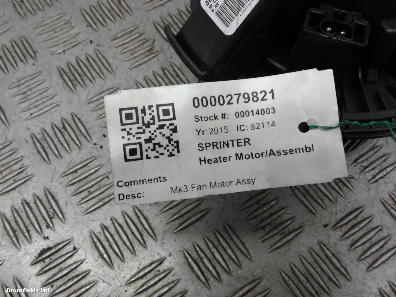 View Auto part Heater Motor/Assembly Mercedes Sprinter 2015