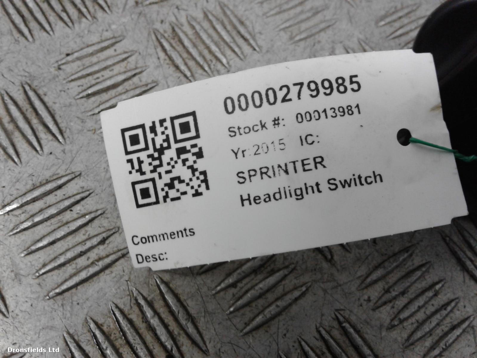 View Auto part Headlight Switch Mercedes Sprinter 2015