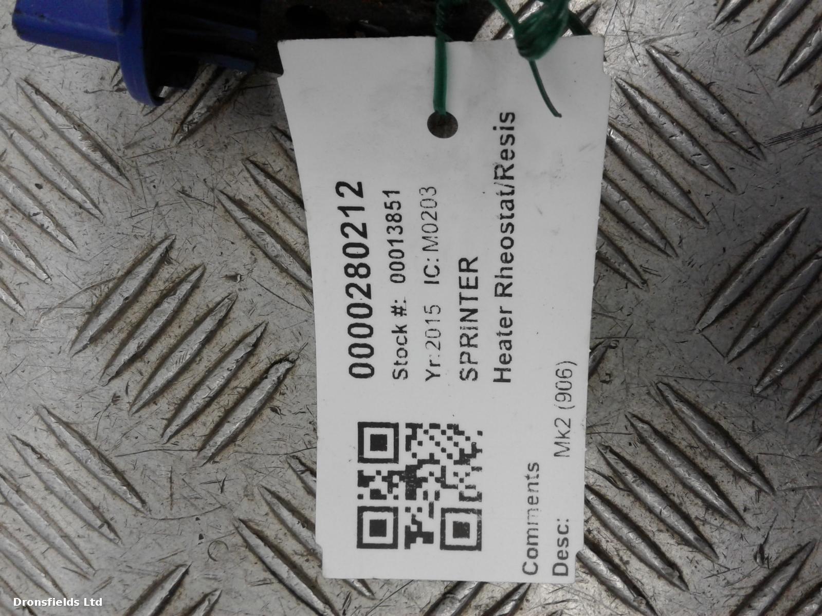 View Auto part Heater Rheostat Mercedes Sprinter 2015