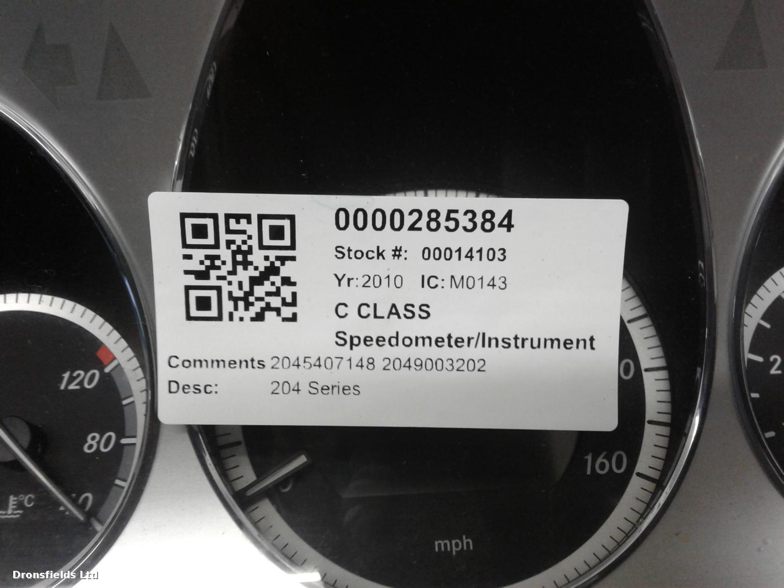 View Auto part Speedometer Mercedes C Class 2010