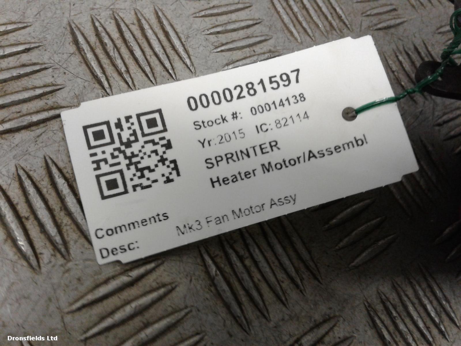 View Auto part Heater Motor/Assembly Mercedes Sprinter 2015