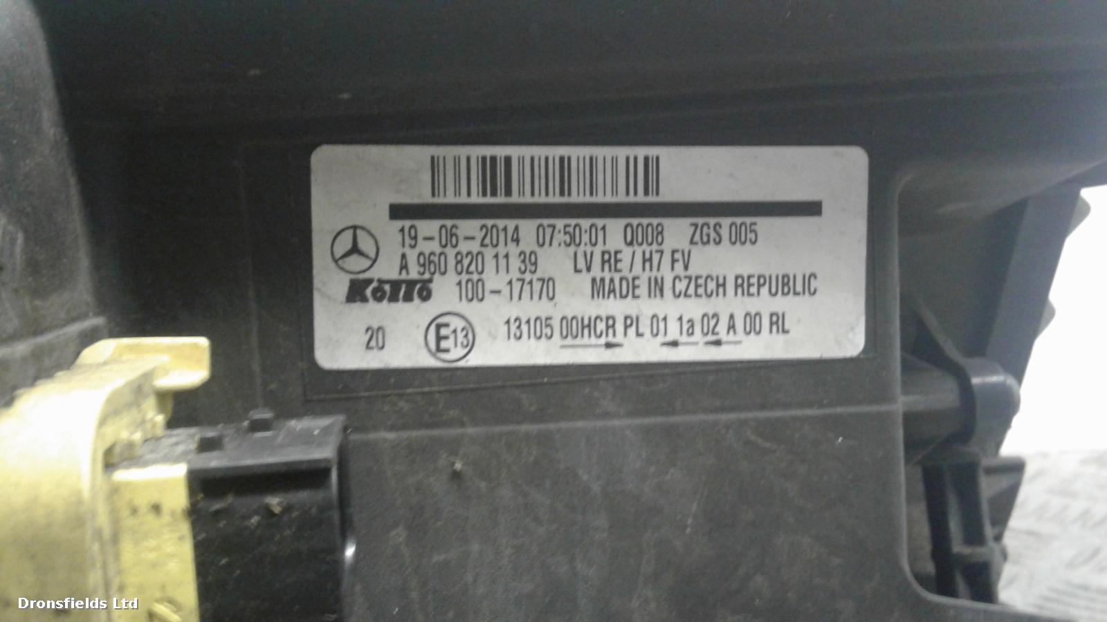View Auto part L Headlamp Mercedes Actros 2011