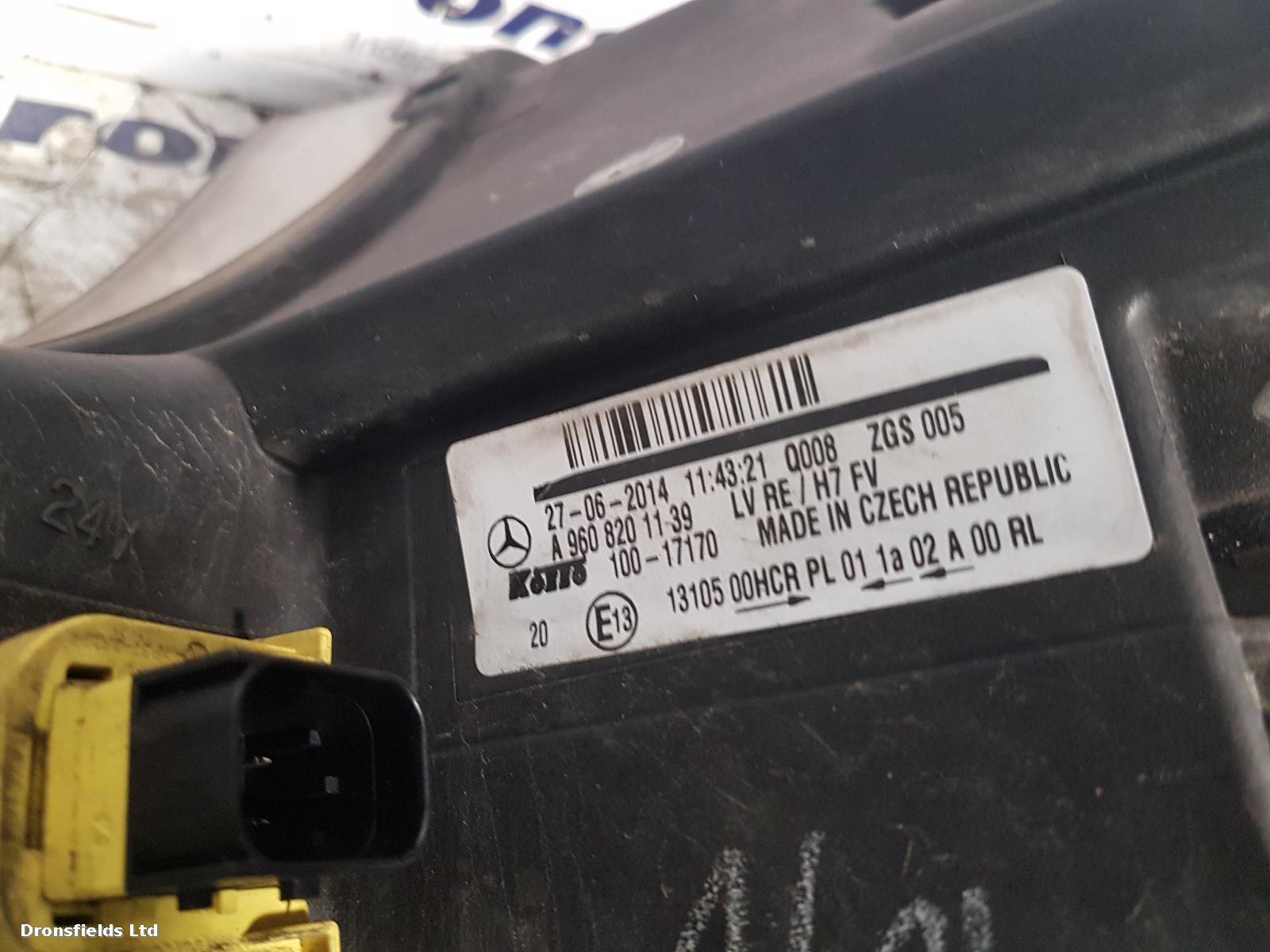 View Auto part L Headlamp Mercedes Actros 2011