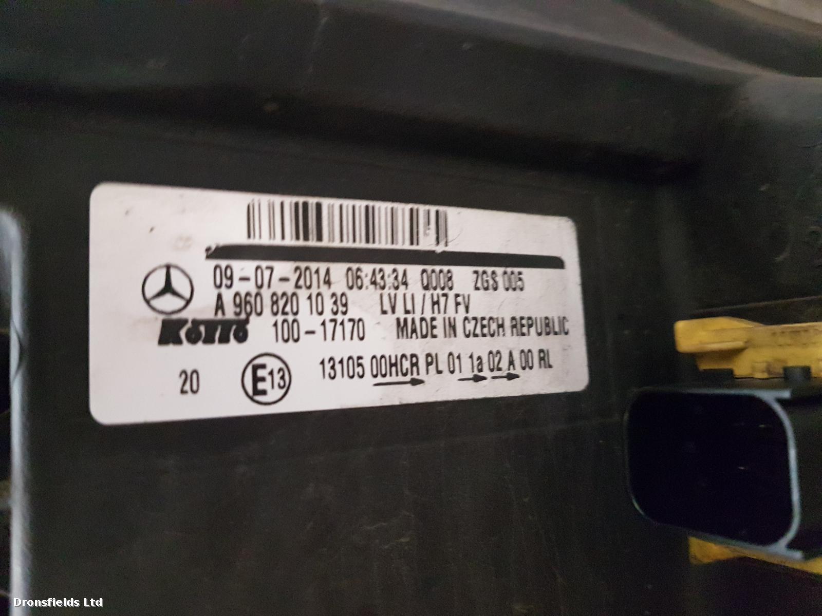 View Auto part L Headlamp Mercedes Actros 2011