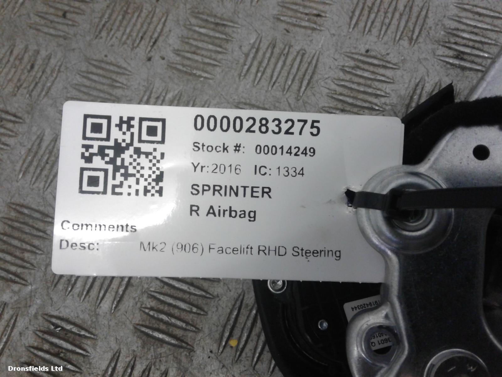 View Auto part R Air Bag Mercedes Sprinter 2016