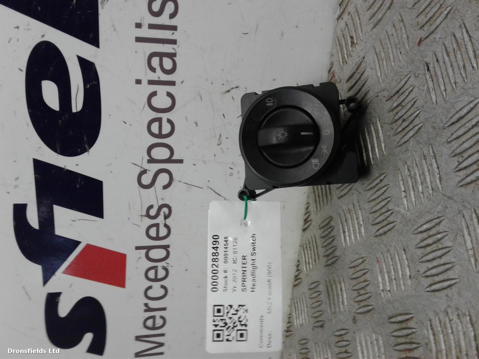 View Auto part Headlight Switch Mercedes Sprinter 2012
