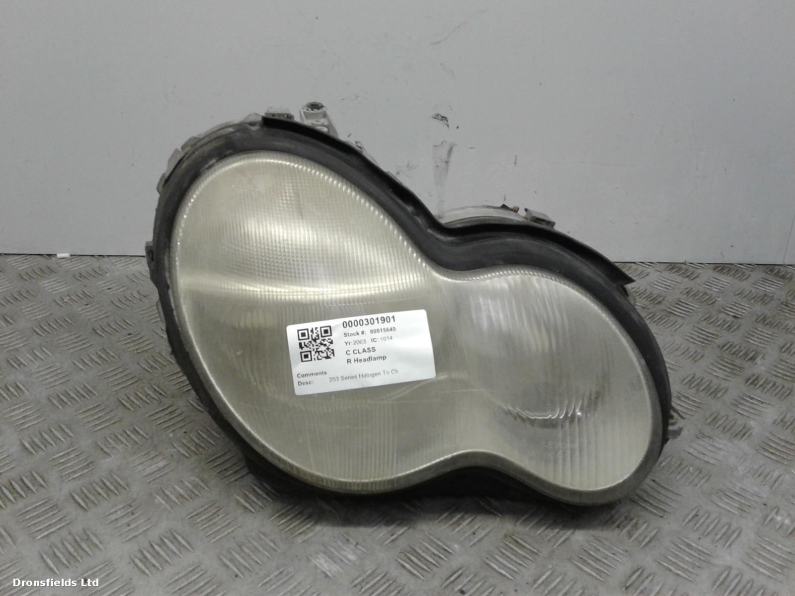 View Auto part R Headlamp Mercedes C Class 2003