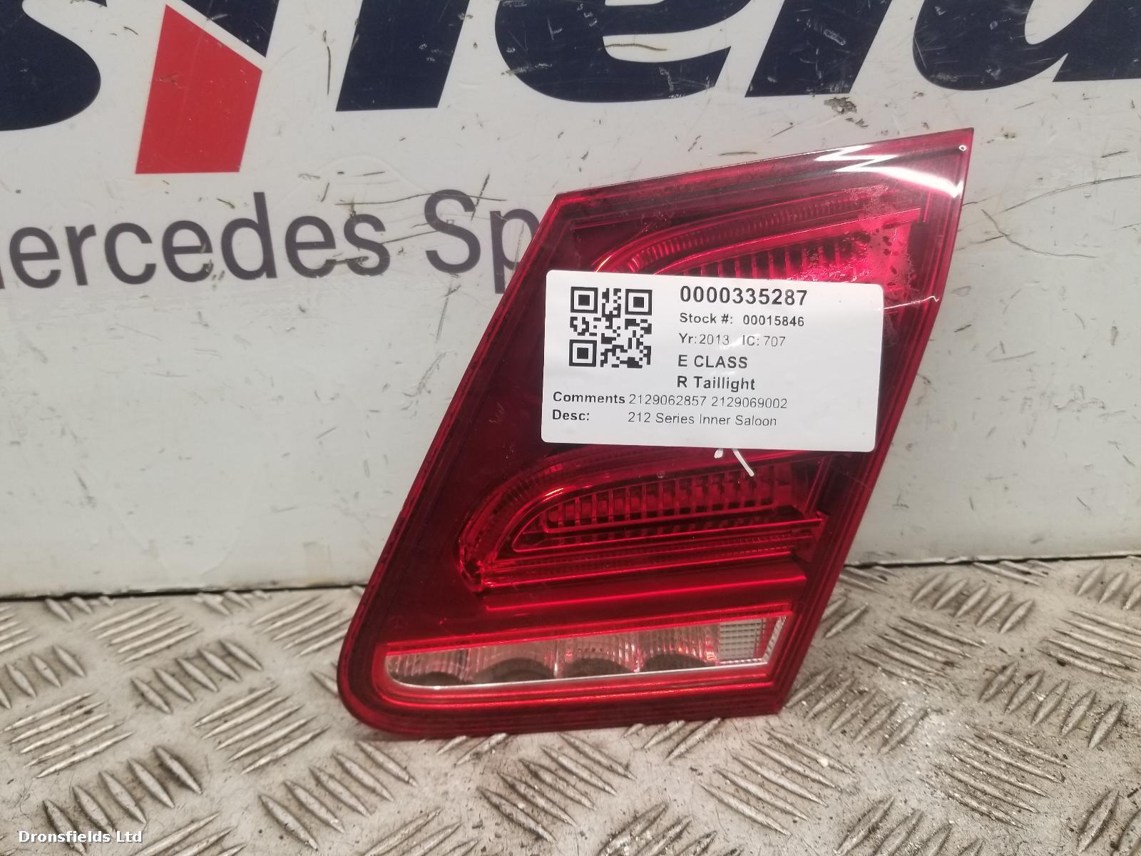 View Auto part R Taillight Mercedes E Class 2013