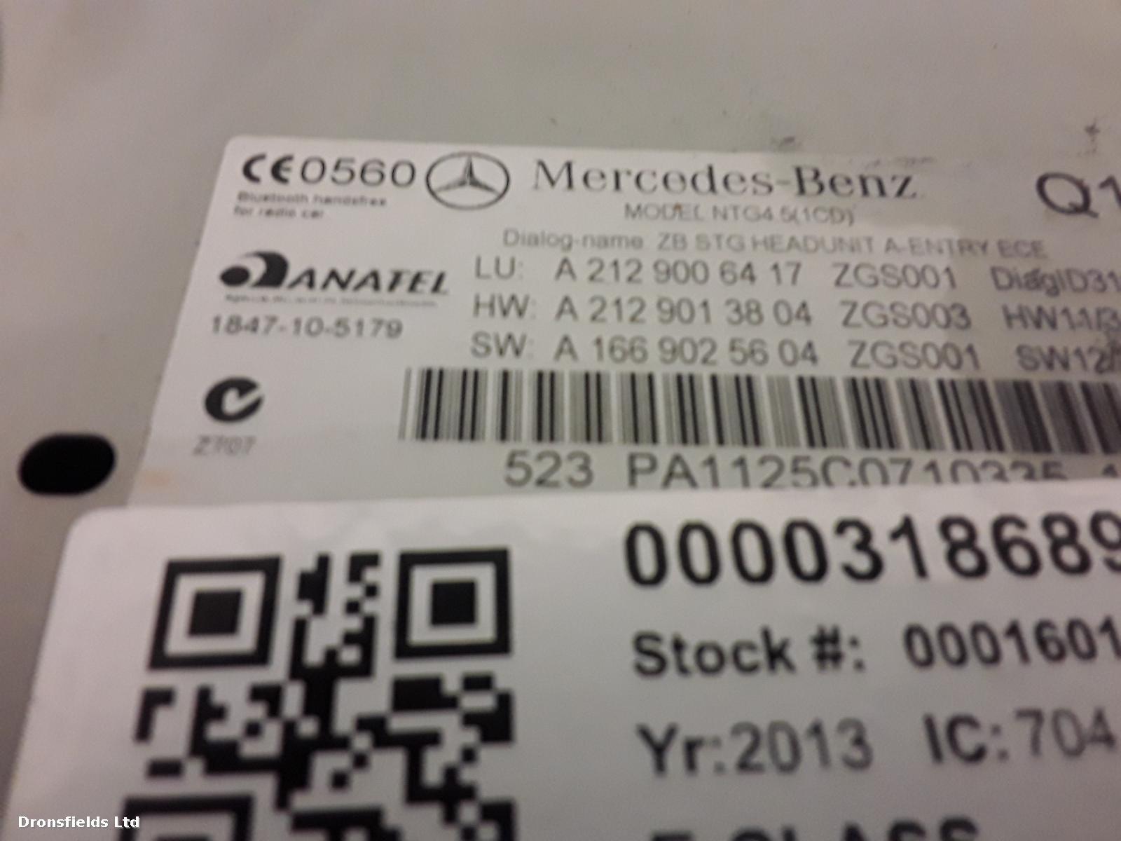 View Auto part A/V Equipment Mercedes E Class 2013