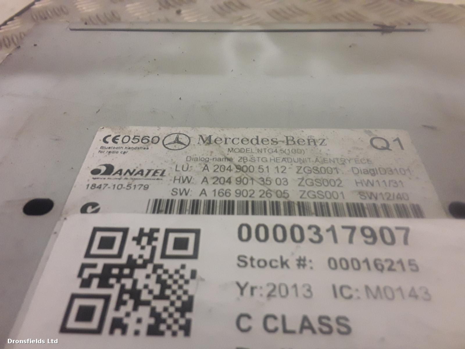 View Auto part A/V Equipment Mercedes C Class 2013