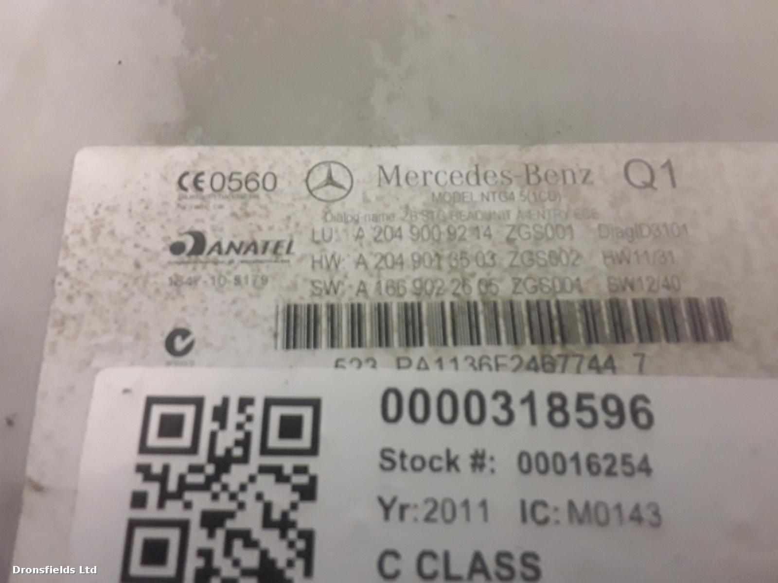 View Auto part A/V Equipment Mercedes C Class 2011