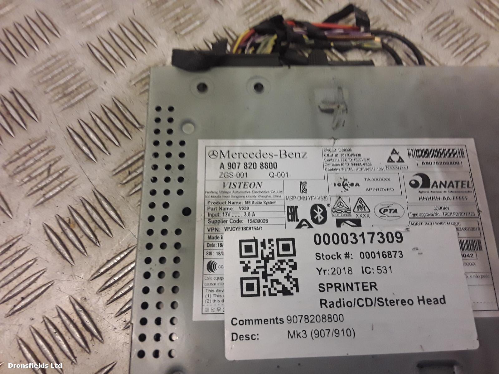 View Auto part A/V Equipment Mercedes Sprinter 2018
