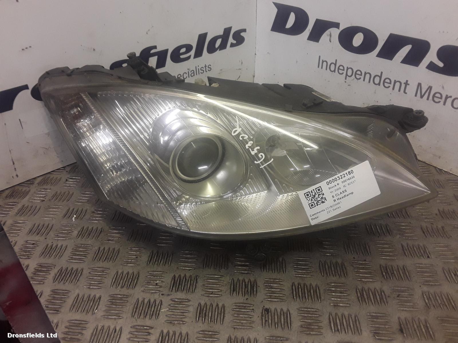 View Auto part R Headlamp Mercedes S Class 2009