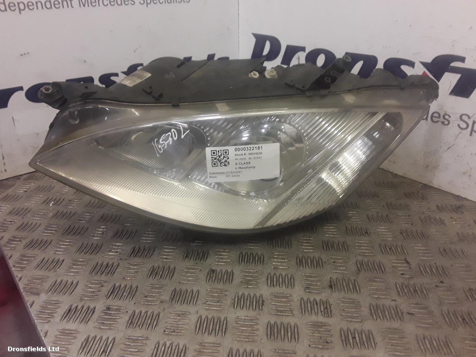 View Auto part L Headlamp Mercedes S Class 2009