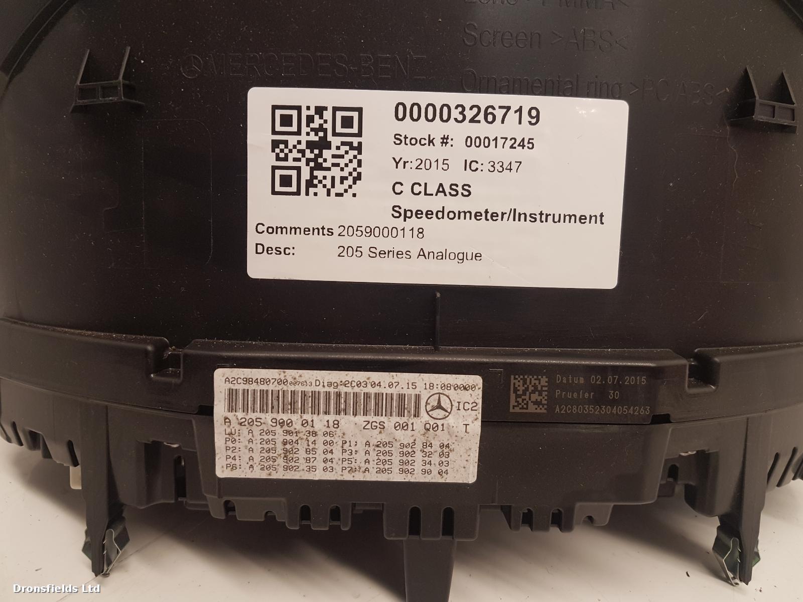 View Auto part Speedometer Mercedes C Class 2015