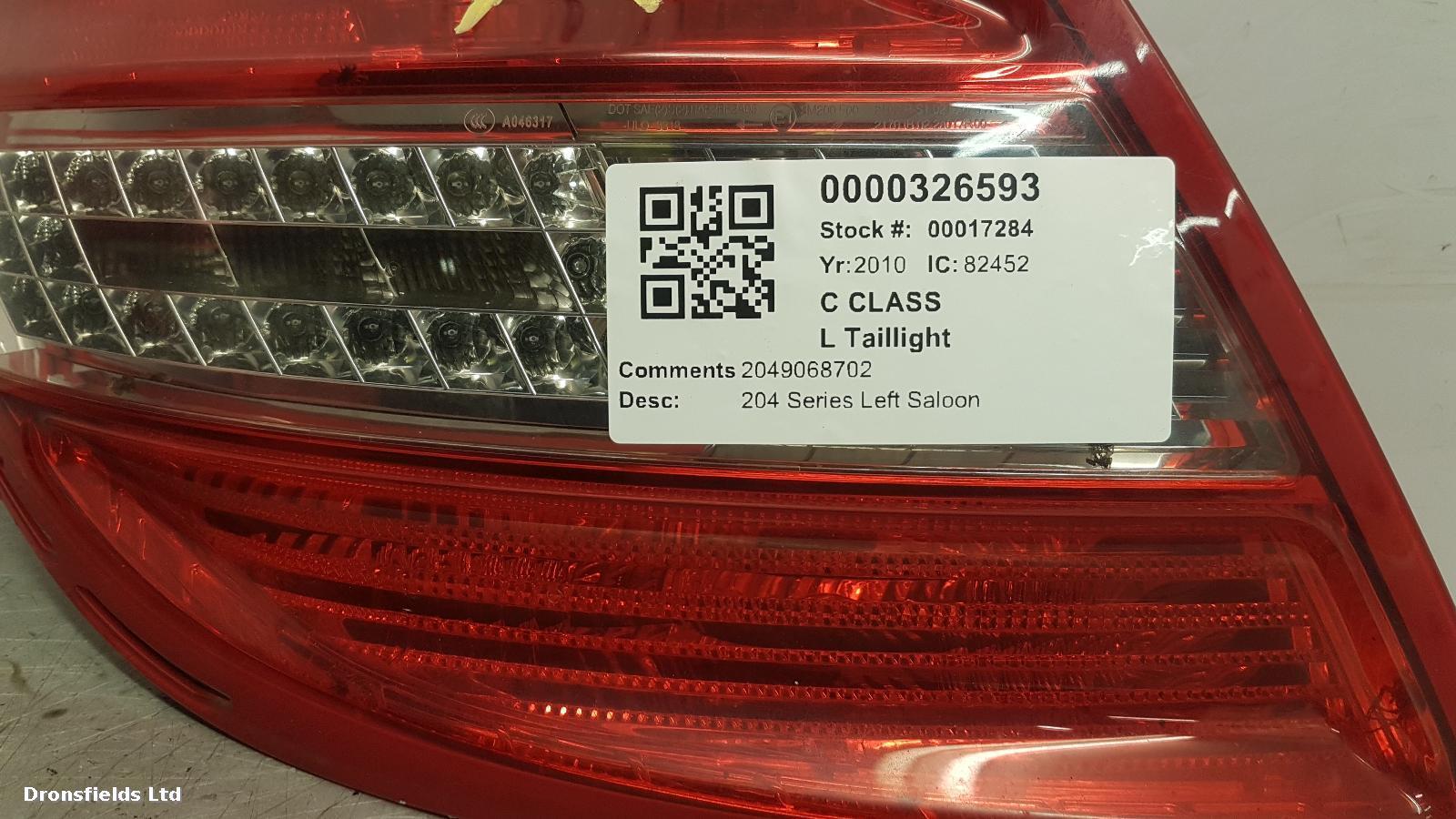 View Auto part L Taillight Mercedes C Class 2010