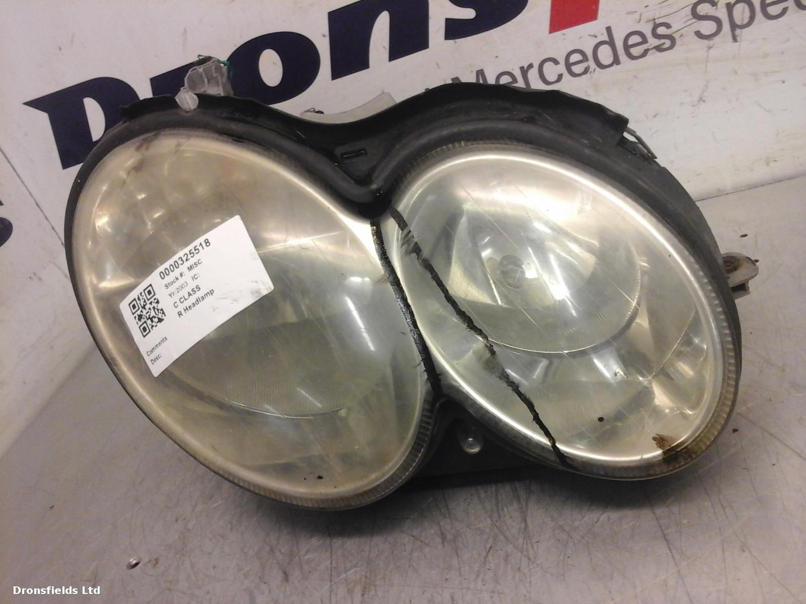 View Auto part R Headlamp Mercedes C Class 2003