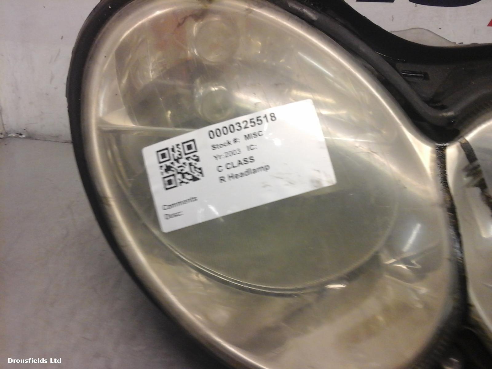 View Auto part R Headlamp Mercedes C Class 2003