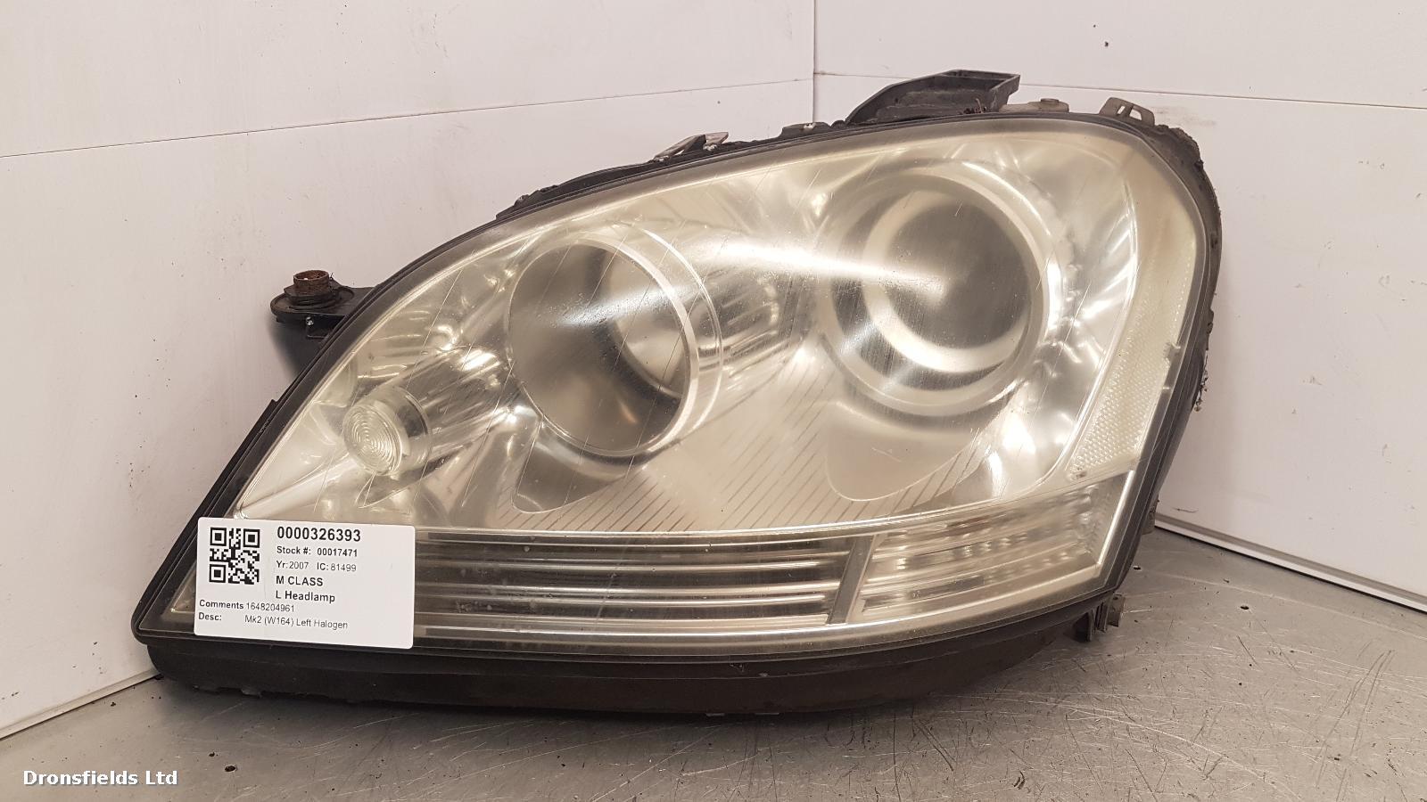 View Auto part L Headlamp Mercedes M Class 2007