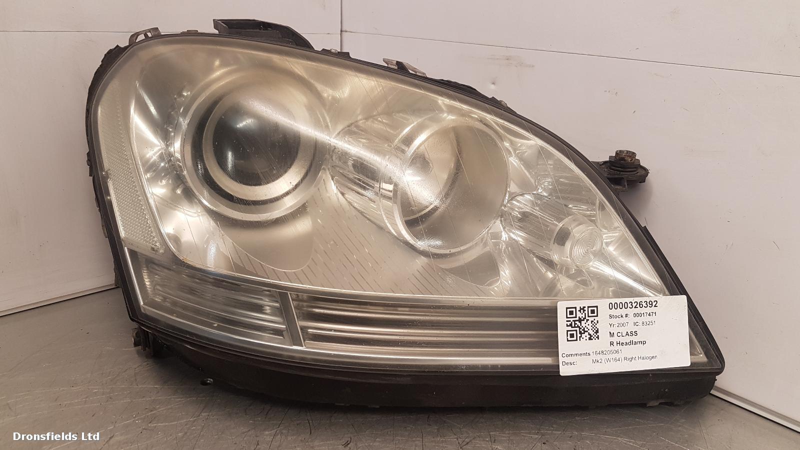 View Auto part R Headlamp Mercedes M Class 2007