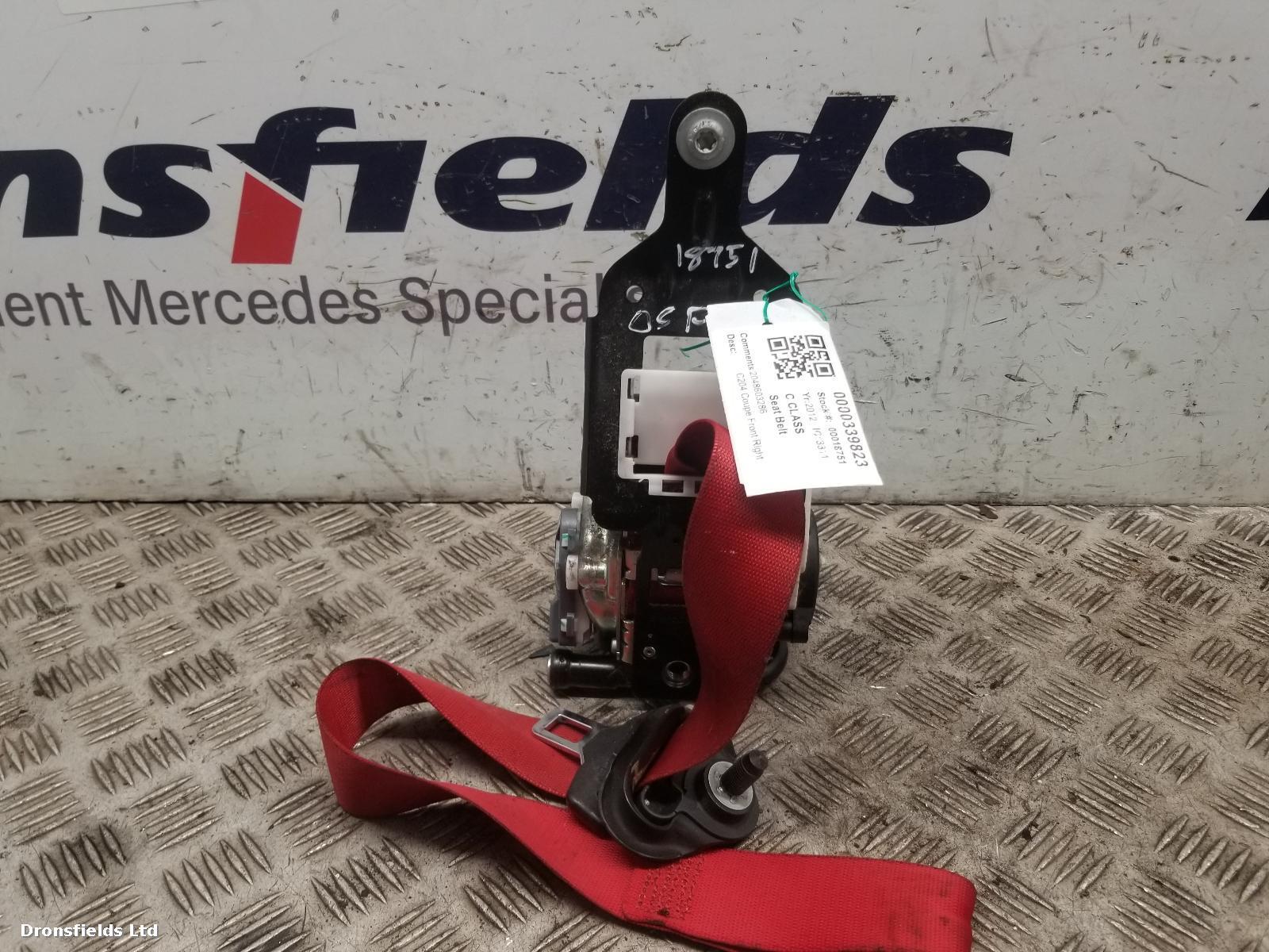 View Auto part Seat Belt Mercedes C Class 2012