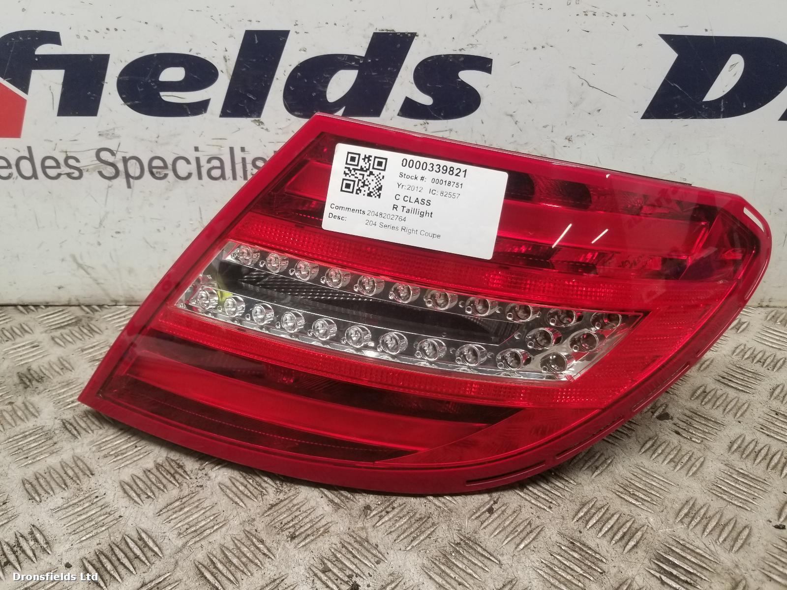 View Auto part R Taillight Mercedes C Class 2012