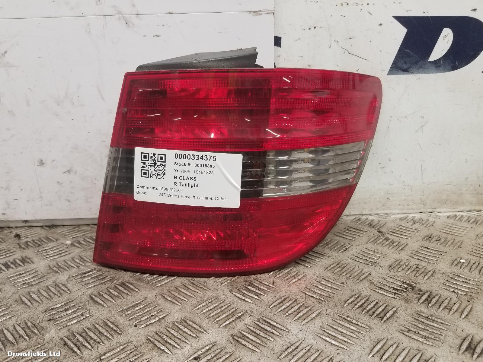View Auto part R Taillight Mercedes B Class 2009