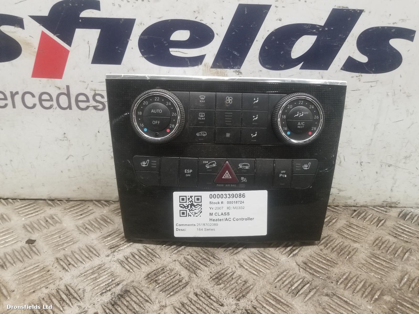 View Auto part Heater/AC Controller Mercedes M Class 2007