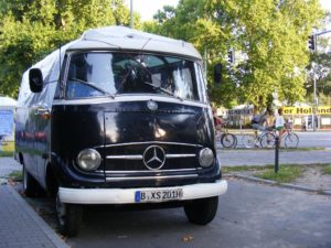 Mercedes camper vans at festivals